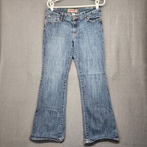 Gap Jeans Women 10 Blue Curvy Flare Low Rise Flap Pocket Casual Western Y2K